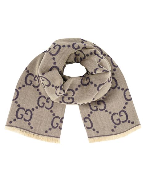 gucci schal damen grau|Schal aus GG Jacquard aus Wolle und Seide .